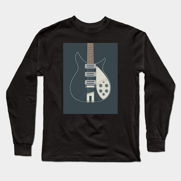 Vintage Ricks Guitar Long Sleeve T-Shirt by milhad